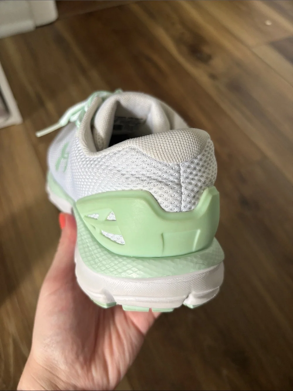 Under Armour Women’s White and Mint Athletic Running Sneakers